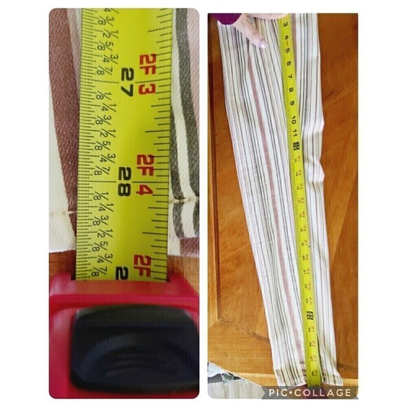 American Eagle Jeans Size 0 Women's Pants Hi Rise Purple Ivory Black Striped - Picture 10 of 12